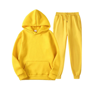 Ensemble jogging pour homme, sweat-shirt à capuche rose, couleur unie, survêtement décontracté, tissu en molleton français, respirant, 100% coton, vêtements d'hiver - Product Image 5