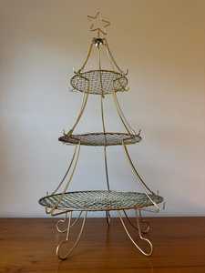 Metal <b>Tree</b>-Shaped Tiered Display <b>Stand</b> with Star Top for Party Decorative Plates Christmas tray Christmas serving tray - Product Image 4