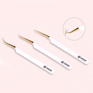 Pince à épiler multi-usage 3 pièces en acier inoxydable noir pour extension de cils Pointe pointue pour une prise forte et facile à ramasser Couches minces - Product Image 4