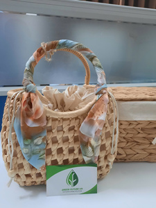 Sac en jacinthe d'eau écologique du Vietnam, design géométrique chic, sac à main en paille - Product Image 4
