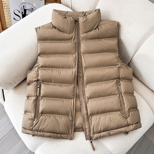 Gilet d'hiver matelassé léger en duvet, coupe ample, coupe-vent, sans manches, imprimé, pour l'extérieur – Vente en gros usine - Product Image 6