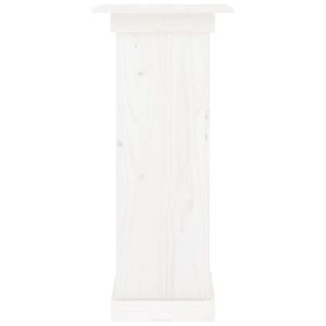 Soporte para Flores de Madera de Pino Sólido Blanco con Incrustaciones Decorativas Medianas, Macetas y Jardineras Medianas - Product Image 6