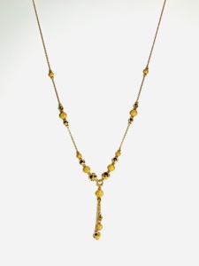 Lilaba Enterprise 22K Gold Classic <b>Ball</b> Bead Necklace Textured Strand Chain Women's Jewelry for Daily Wear Wedding - Product Image 3