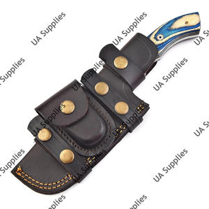 มีดสกินเนอร์เหล็กดามัสกัสเกรดอุตสาหกรรม สำหรับงานหนัก ใช้งานกลางแจ้ง ล่าสัตว์ ตั้งแคมป์ พกพาประจำวัน ด้ามไม้ปักก้า พร้อมใบมีดเหล็กอเนกประสงค์ - Product Image 6