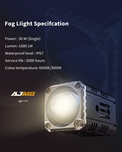 AJ LIGHT DESINGN, fabricante de Taiwán, sistema de luz LED para motocicleta, Mini luz antiniebla, WY, blanco/amarillo, 12W, para - Product Image 6