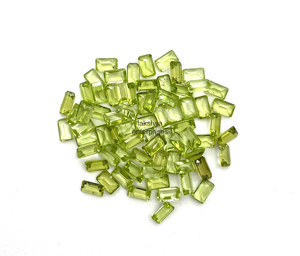 Peridoto natural de corte octogonal de 4 mm y 6 mm, piedras preciosas sueltas calibradas y facetadas para la fabricación de joyas, suministro al por mayor. - Product Image 1