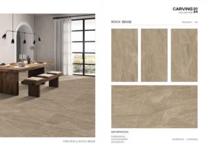 Carreaux de porcelaine polie et émaillée à texture sculptée, conçus pour une couverture extensible des sols et des murs, élégants et raffinés. - Product Image 5