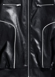 Men's PU Leather Motorcycle Jacket with Stand Collar Eco-Friendly & Windproof Waterproof Breathable Spring Season Made Pakistan - Product Image 3