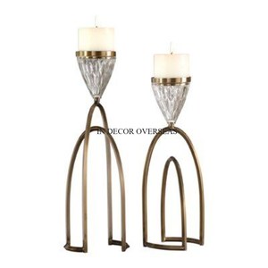 Black Color Powder Coated High Standard Quality Metal Made Fancy Designer Wedding And Parties Candle Stick Holders From India - Product Image 2