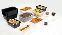 Transparante PP rechthoekige voedselcontainer met deksel voor Cloud Kitchen en restaurants, herbruikbare container voor voedselbezorging