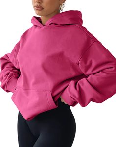 Sudaderas con Capucha para Mujer, Antiencogimiento, Color Rosa Invierno, Manga Regular, Holgadas, al por Mayor, Bordadas, de Alta Calidad, con Logotipo Impreso en la Parte Delantera - Product Image 1