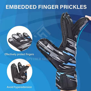 Gants de gardien de but en latex antidérapants pour hommes avec fermeture auto-agrippante, protection des doigts, design personnalisé, gants de sport, fournisseur OEM - Product Image 3