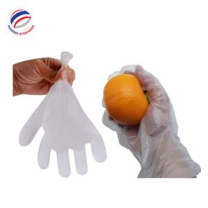 Guantes de plástico transparente HDPE desechable de alta calidad asequible para la preparación de alimentos y otros fines generales - Product Image 1