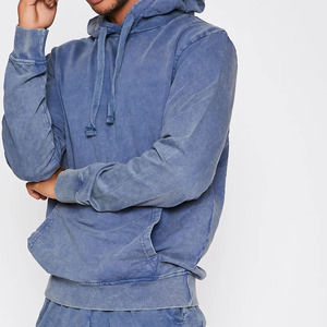 Men's Blue <b>Hooded</b> Tracksuit Full <b>Zip</b> Cotton Streetwear Sweatshirt and Cargo Pants Set Autumn Casual Wear - Product Image 6