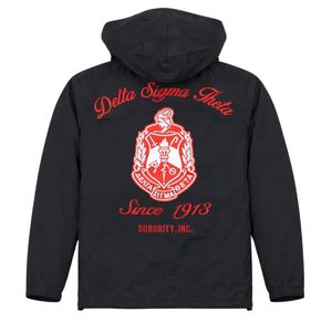 Giacca a Vento Nera Delta Sigma Theta per Donne, Leggera e Comoda, Tessuto Premium, Abbigliamento Casual per Confraternita Greca - Product Image 5