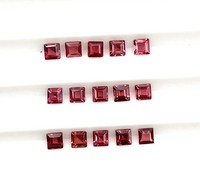 Pierre précieuse naturelle grenat du Mozambique, taille carrée facettée rouge, pierres de grenat de plusieurs tailles pour la fabrication de bijoux