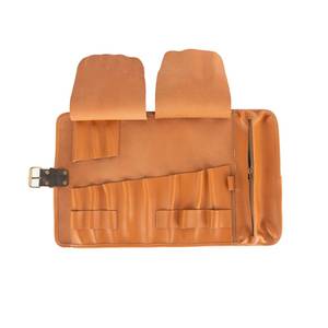 Nouvel Arrivage – Ensemble de Couteaux de Cuisine en Cuir Véritable Marron Foncé, Organisateur de Couverts Enroulable, Outil de Chef, Logo Personnalisé LKR-0393 - Product Image 4