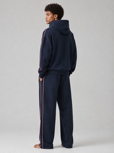 Classic Men Tracksuit Set Stand Collar Zip Jacket and Elastic Waist Jogger Pants Lightweight <b>Athletic</b> Workout Running Casual - Product Image 2