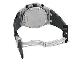 Bijoux noirs de l'océan A.P. Montre chronographe Jumbo VVS Moissanite, bracelet en acier inoxydable allié, mouvement à quartz, verre résistant à l'eau 3BAR - Product Image 5