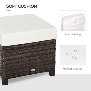 Pouf da Esterno per Patio con 20 Cuscini in Rattan PE Intrecciato Marrone Resistente allo Sbiadimento - Product Image 5