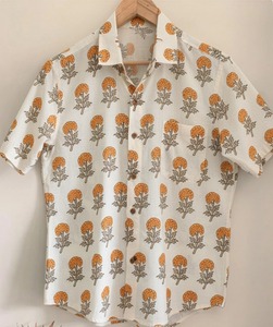 Camisas Formales de Verano para Hombre, 100% Algodón, Diseño Artesanal, Estampado en Bloque, Rayas Batik Sanganeri Jaipuri, Transpirables - Product Image 2