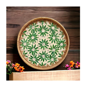 Plateau de service en nacre et rotin, ensemble d'articles de cuisine écologiques pour table à manger, objet décoratif à prix avantageux - Product Image 6