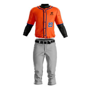 ชุดเบสบอลแบบกำหนดเองประสิทธิภาพสูงสำหรับผู้ชาย ผลิตจากผ้าแห้งเร็ว พร้อมชื่อ เบอร์ และโลโก้ทีม - Product Image 1