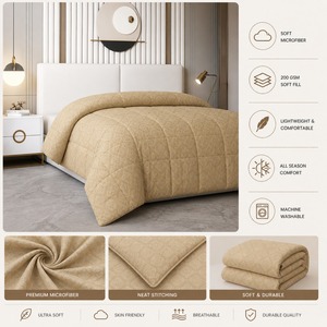 Ensemble de couette de qualité supérieure pour chambre à coucher, doux, léger, pour toutes les saisons, avec rembourrage confortable, disponible à la vente - Product Image 2