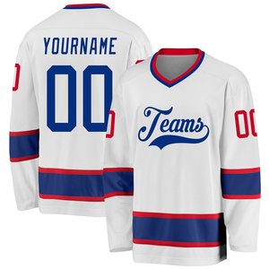 OEM Custom Wholesale <b>White</b> <b>Blue</b> <b>Red</b> Ice Hockey Jersey High Quality Stitched Mesh Ice Hockey Wear Practice Shirts - Product Image 1