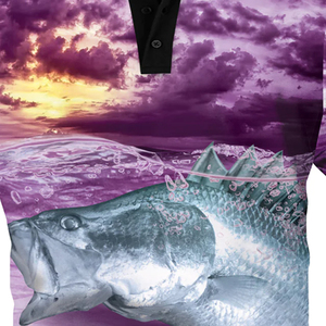 Camiseta Polo de Pesca de Manga Larga, Sublimada Personalizada, Transpirable, Antibacteriana, Tallas Grandes, Spandex/Poliéster, UPF 50+ - Product Image 6