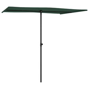 Grand parasol de jardin réglable en hauteur en polyester vert – Parasols et bases de terrasse - Product Image 3