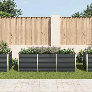 Grand lit de culture surélevé en acier galvanisé anthracite, structure de jardin durable - Product Image 3