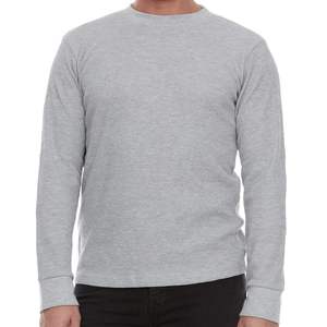Custom Melange Long Sleeve Thermal T Shirt Premium Cotton OEM Apparel Manufacturer Private Label Wholesale Clothing - Product Image 1