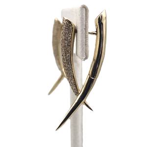 Pendientes de Oro Sólido de 18K con Diseño de Cruz y Diamantes, Inspirados en Púas, Joyería Fina y Atrevida, Regalo Delicado para Ella - Product Image 5