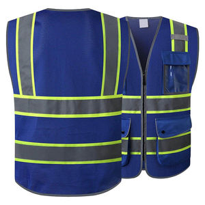 Unisex New Reflective <b>Safety</b> Workwear Vest with Multi-Pockets Zipper Closure Waterproof for <b>Outdoor</b> & Industrial Men's <b>Outdoor</b> - Product Image 2