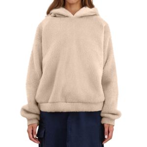 Sudadera con Capucha de Felpa Personalizada para Mujer, Estilo Teddy Bear, Talla Grande, Invierno, 450 GSM, Superventas - Product Image 4