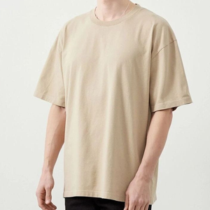 เสื้อยืดโอเวอร์ไซส์ทรงหลวม แขนเสื้อแบบดรอปไหล่ ผ้าฝ้าย 100% ไม่ยับ คอกลม ทรงบ็อกซี่ สไตล์ลำลอง สตรีทแวร์ สำหรับผู้ชาย - Product Image 4