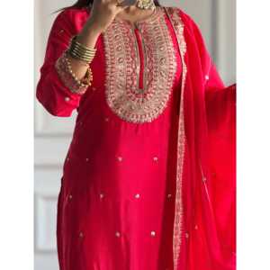 Belle fête porter haut bas fantaisie Dupatta ensemble pour femmes - Product Image 4