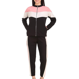 Ensemble de survêtement color block pour femme, col rond, manches longues, respirant, décontracté, pour l'automne, en Spandex et Polyester - Product Image 3