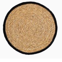 Set de dessous-de-plat en jute et herbe de mer, faits à la main, écologiques, durables, motif personnalisé, fibres naturelles, décoration de table à manger