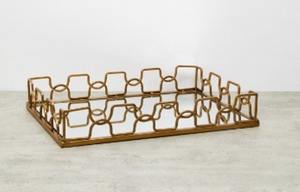 Plateau de service décoratif de luxe en or avec oiseaux, finition résine et métal, centre de table pour la décoration intérieure, les mariages, les fêtes et l'affichage en hôtel - Product Image 6