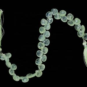 Cuentas de Prehnita Natural Facetadas de Calidad AAA, Forma de Corazón, 8-9 mm, 8 Pulgadas, Briolette para la Fabricación de Joyas - Product Image 1