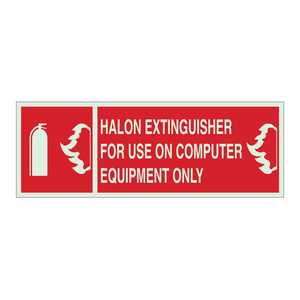 Señal de Extintor Brady Halon para Áreas de Computación, Letrero de Advertencia de PVC para Montar en la Pared - Product Image 2