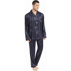 Pijama de Satén de Dos Piezas Transpirable Personalizado 2026 para Hombre, Talla XL, Camisón de Algodón, Traje de Dormir, Diseño Superior de Ropa de Dormir para Verano - Product Image 3