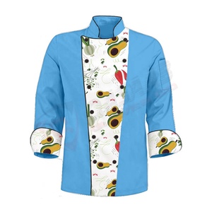 Sublimado-Bomber Custom-Logo Impreso-Cómodo Ladies 'White Full-Sleeve Chef-Blusa Aguacates-styles Printings Chef's Coat - Product Image 2