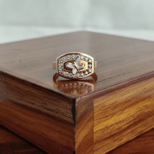 18K Rose Gold Diamond Peacock Motif <b>Ring</b> Vintage Filigree Designer <b>Statement</b> <b>Ring</b> for Women Daily Wear Gift High Polish Finish - Product Image 2