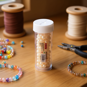 Perline craquelé Ilan Abalorio 8 mm colore marrone per la creazione di gioielli - Product Image 2