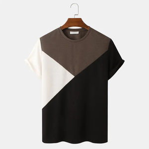 T-shirts en coton d'été de qualité supérieure pour hommes, col rond simple, extensibles, unis, nouveaux hauts décontractés, vêtements streetwear cool pour homme - Product Image 6