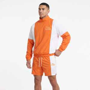 Custom Men's Waterproof Nylon Windbreaker <b>Jacket</b> & Shorts Set Zip Closure Reflective Features Screen Print Logo-Tracksuit - Product Image 3