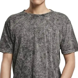 T-shirt vintage délavé pour homme, style décontracté urbain, en coton épais, coupe ample, pour usage quotidien, doux et respirant, vente en gros - Product Image 6